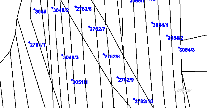 Parcela st. 2762/8 v KÚ Moravský Krumlov, Katastrální mapa