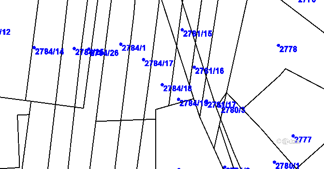Parcela st. 2784/18 v KÚ Moravský Krumlov, Katastrální mapa