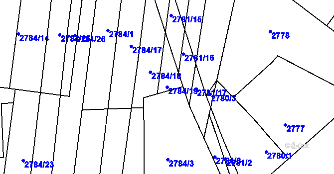 Parcela st. 2784/19 v KÚ Moravský Krumlov, Katastrální mapa
