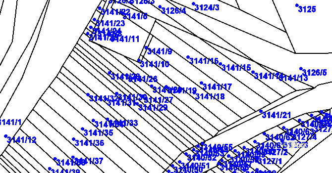 Parcela st. 3141/19 v KÚ Moravský Krumlov, Katastrální mapa
