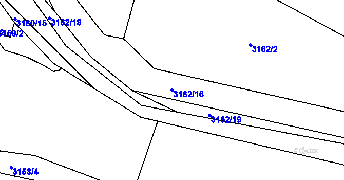 Parcela st. 3162/16 v KÚ Moravský Krumlov, Katastrální mapa