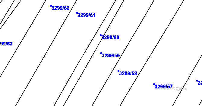 Parcela st. 3299/59 v KÚ Moravský Krumlov, Katastrální mapa