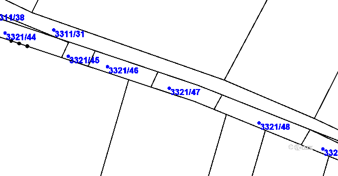 Parcela st. 3321/47 v KÚ Moravský Krumlov, Katastrální mapa