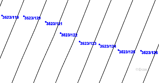 Parcela st. 3523/123 v KÚ Moravský Krumlov, Katastrální mapa