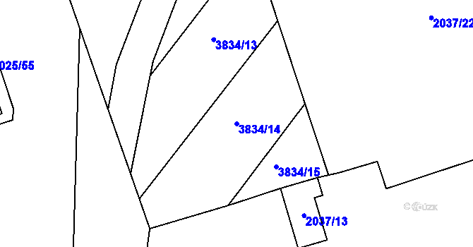 Parcela st. 3834/14 v KÚ Moravský Krumlov, Katastrální mapa