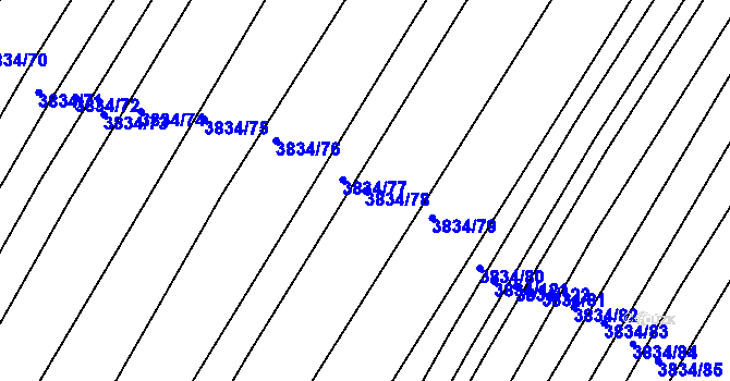Parcela st. 3834/78 v KÚ Moravský Krumlov, Katastrální mapa