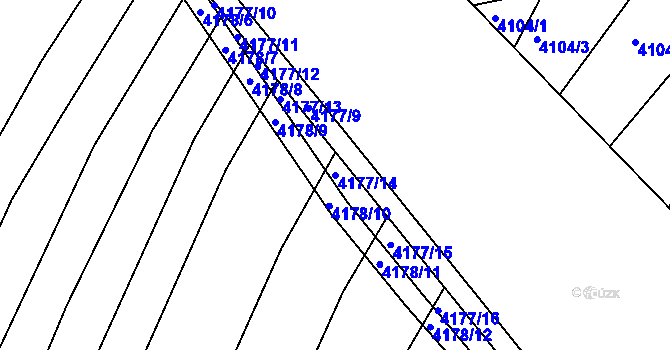 Parcela st. 4177/14 v KÚ Moravský Krumlov, Katastrální mapa