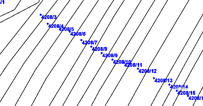 Parcela st. 4208/9 v KÚ Moravský Krumlov, Katastrální mapa
