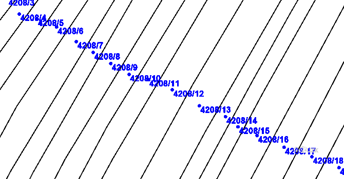 Parcela st. 4208/12 v KÚ Moravský Krumlov, Katastrální mapa