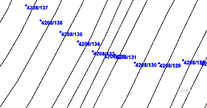 Parcela st. 4208/132 v KÚ Moravský Krumlov, Katastrální mapa