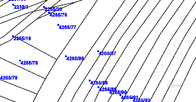 Parcela st. 4265/87 v KÚ Moravský Krumlov, Katastrální mapa