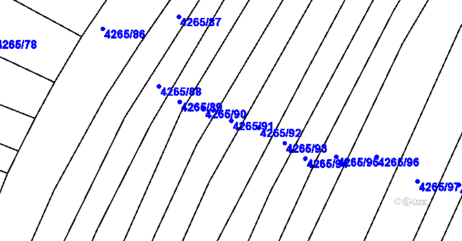 Parcela st. 4265/91 v KÚ Moravský Krumlov, Katastrální mapa