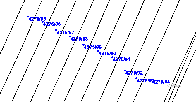 Parcela st. 4275/90 v KÚ Moravský Krumlov, Katastrální mapa
