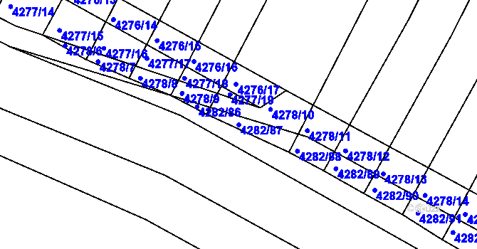Parcela st. 4282/87 v KÚ Moravský Krumlov, Katastrální mapa