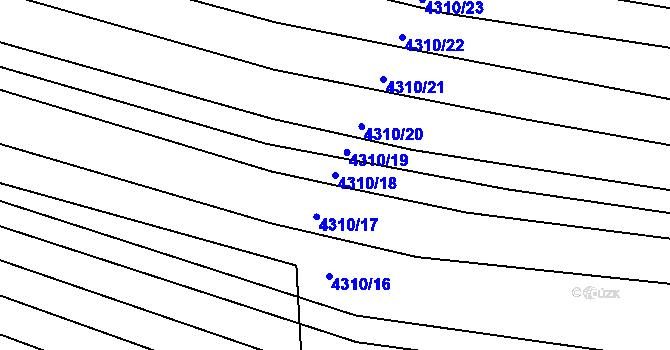 Parcela st. 4310/18 v KÚ Moravský Krumlov, Katastrální mapa