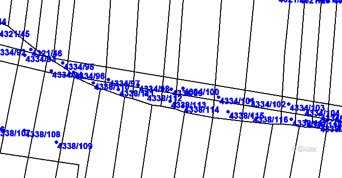 Parcela st. 4334/99 v KÚ Moravský Krumlov, Katastrální mapa