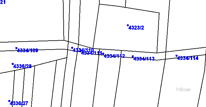 Parcela st. 4334/112 v KÚ Moravský Krumlov, Katastrální mapa