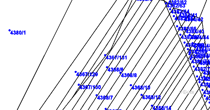 Parcela st. 4367/131 v KÚ Moravský Krumlov, Katastrální mapa