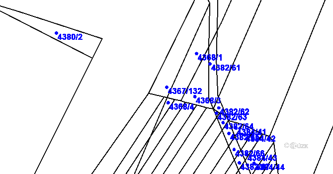 Parcela st. 4367/132 v KÚ Moravský Krumlov, Katastrální mapa