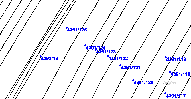 Parcela st. 4391/123 v KÚ Moravský Krumlov, Katastrální mapa