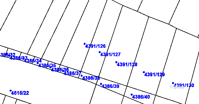 Parcela st. 4391/127 v KÚ Moravský Krumlov, Katastrální mapa