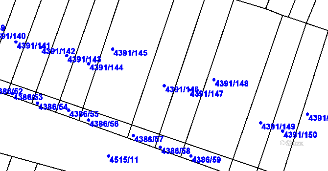 Parcela st. 4391/146 v KÚ Moravský Krumlov, Katastrální mapa
