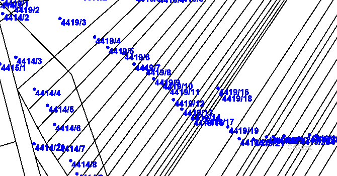 Parcela st. 4419/11 v KÚ Moravský Krumlov, Katastrální mapa
