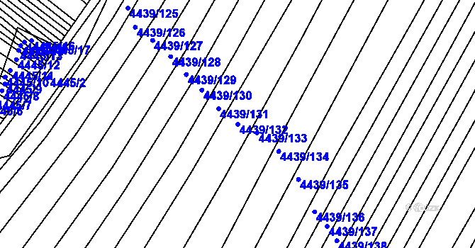 Parcela st. 4439/132 v KÚ Moravský Krumlov, Katastrální mapa