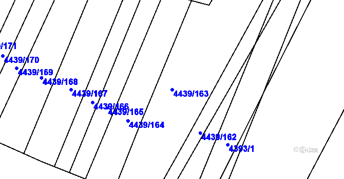 Parcela st. 4439/163 v KÚ Moravský Krumlov, Katastrální mapa