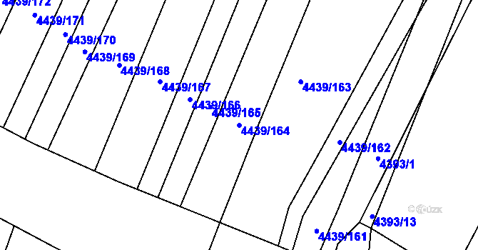 Parcela st. 4439/164 v KÚ Moravský Krumlov, Katastrální mapa