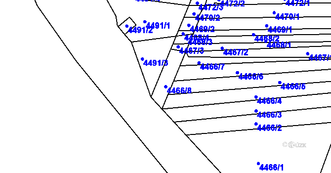 Parcela st. 4466/8 v KÚ Moravský Krumlov, Katastrální mapa