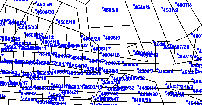 Parcela st. 4506/18 v KÚ Moravský Krumlov, Katastrální mapa