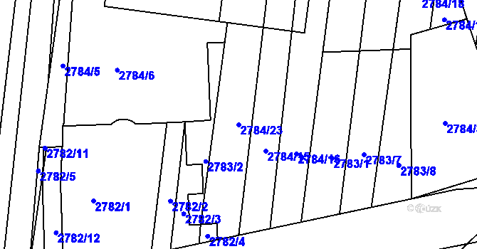 Parcela st. 2784/23 v KÚ Moravský Krumlov, Katastrální mapa