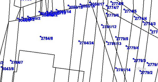 Parcela st. 2784/24 v KÚ Moravský Krumlov, Katastrální mapa