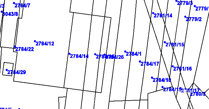 Parcela st. 2784/26 v KÚ Moravský Krumlov, Katastrální mapa