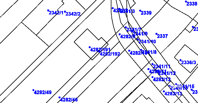 Parcela st. 4282/192 v KÚ Moravský Krumlov, Katastrální mapa