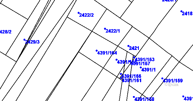 Parcela st. 4391/164 v KÚ Moravský Krumlov, Katastrální mapa