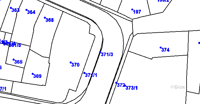 Parcela st. 371/3 v KÚ Moravský Krumlov, Katastrální mapa