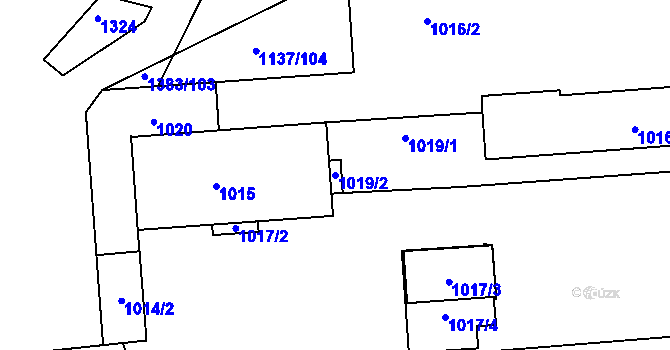 Parcela st. 1019/2 v KÚ Moravský Krumlov, Katastrální mapa
