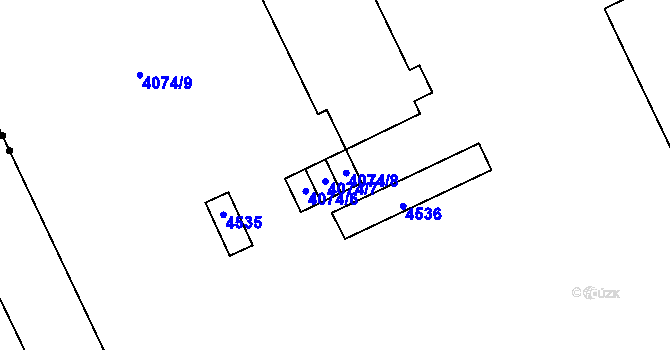 Parcela st. 4074/8 v KÚ Moravský Krumlov, Katastrální mapa