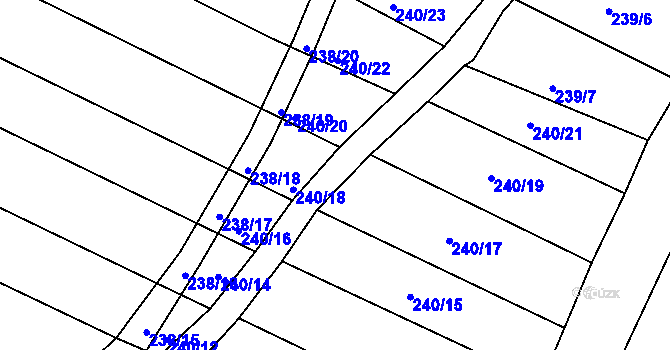 Parcela st. 240/11 v KÚ Rokytná, Katastrální mapa
