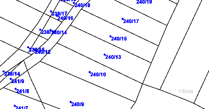 Parcela st. 240/13 v KÚ Rokytná, Katastrální mapa