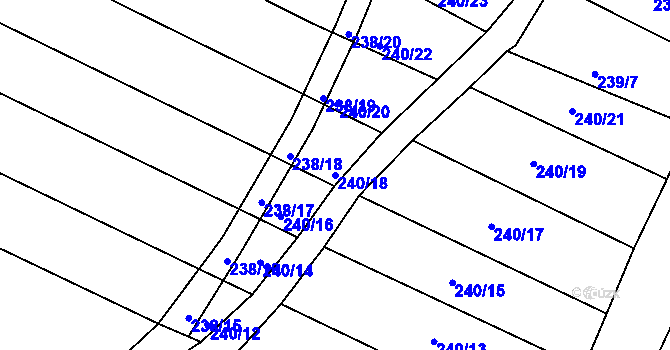 Parcela st. 240/18 v KÚ Rokytná, Katastrální mapa