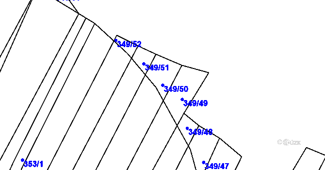 Parcela st. 349/50 v KÚ Rokytná, Katastrální mapa