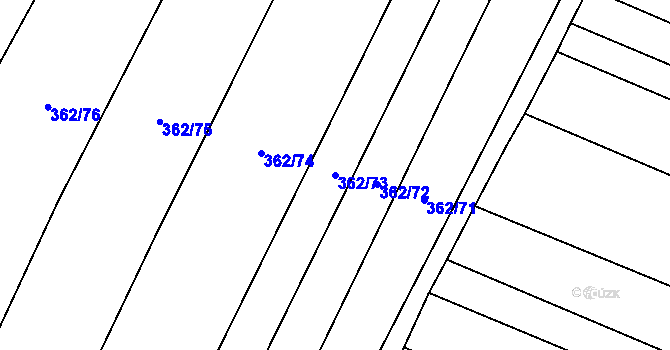 Parcela st. 362/73 v KÚ Rokytná, Katastrální mapa