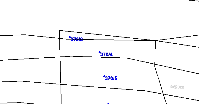 Parcela st. 370/4 v KÚ Rokytná, Katastrální mapa