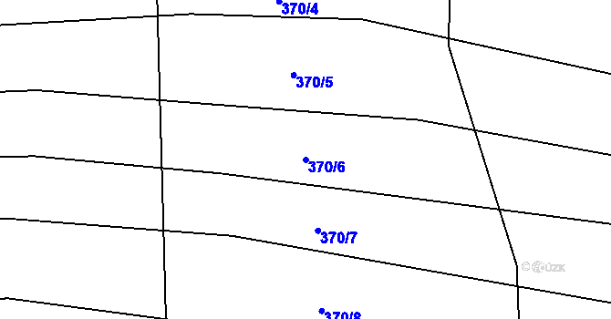 Parcela st. 370/6 v KÚ Rokytná, Katastrální mapa