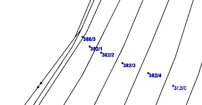 Parcela st. 382/2 v KÚ Rokytná, Katastrální mapa