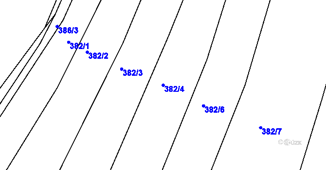 Parcela st. 382/4 v KÚ Rokytná, Katastrální mapa