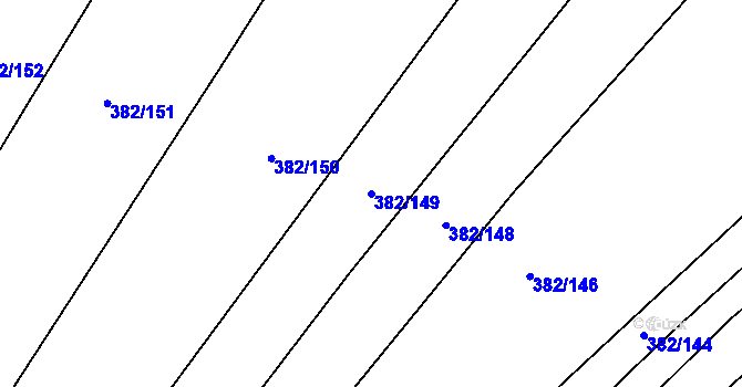 Parcela st. 382/149 v KÚ Rokytná, Katastrální mapa